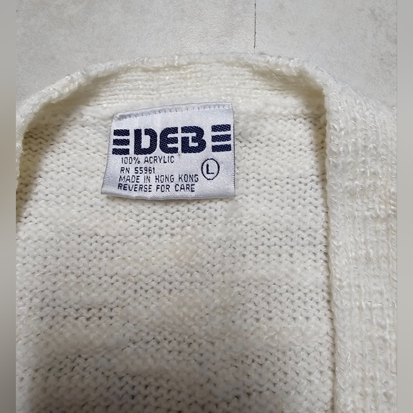 Cardigan vintage DEB large sweater top large - Picture 3 of 5